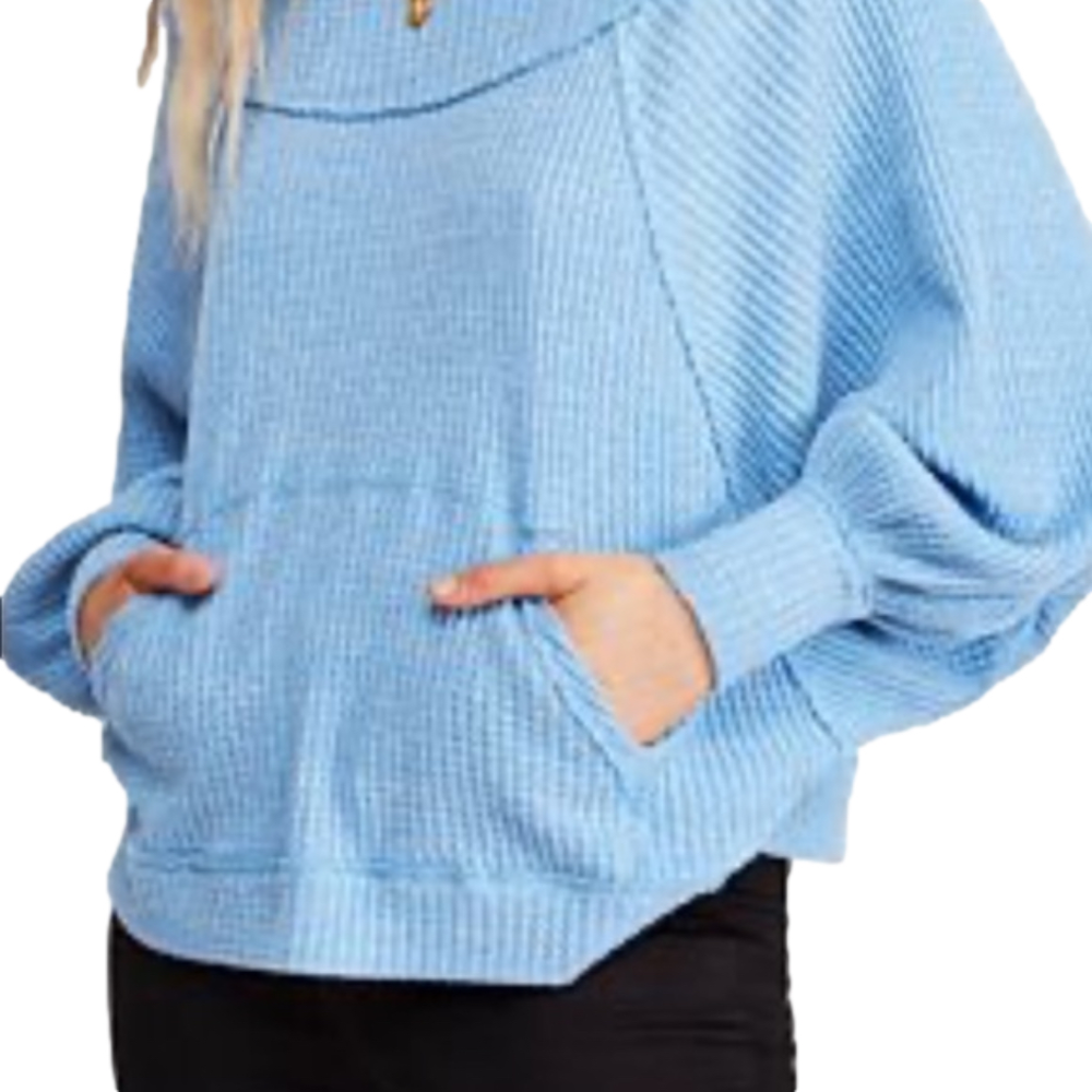 Free people ocean blue thermal shirt